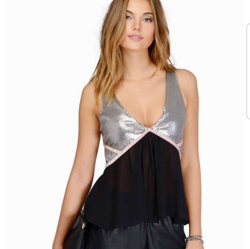 Tobi Show It & Glow It Sequin Tank Top